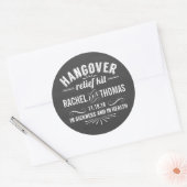 Hangover Relief Kit | Chalkboard Wedding Favor Ronde Sticker (Envelop)