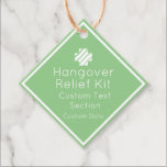 Hangover Relief Kit Favor Tags Bedankjes Labels<br><div class="desc">Perfect leuke en aanpasbare gunstlabels voor uw partijen die op de achterkant een hangerhelper hebben met strepen!</div>