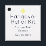 Hangover Relief Kit Favor Tags Bedankjes Labels<br><div class="desc">Perfect leuke en aanpasbare gunstlabels voor uw partijen die op de achterkant een hangerhelper hebben met strepen!</div>