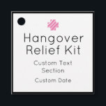 Hangover Relief Kit Favor Tags Bedankjes Labels<br><div class="desc">Perfect leuke en aanpasbare gunstlabels voor uw partijen die op de achterkant een hangerhelper hebben met strepen!</div>