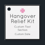 Hangover Relief Kit Favor Tags Bedankjes Labels<br><div class="desc">Perfect leuke en aanpasbare gunstlabels voor uw partijen die op de achterkant een hangerhelper hebben met strepen!</div>