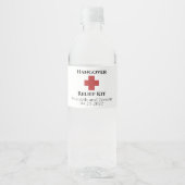Hangover Relief Kit Fles Label Waterfles Etiket (Voorkant)