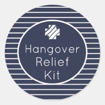 Hangover Relief Kit Navy en witte Stickers