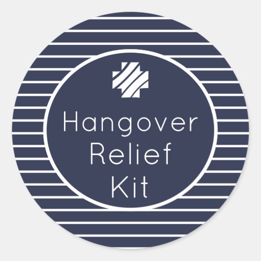 Hangover Relief Kit Navy en witte Stickers (Voorkant)
