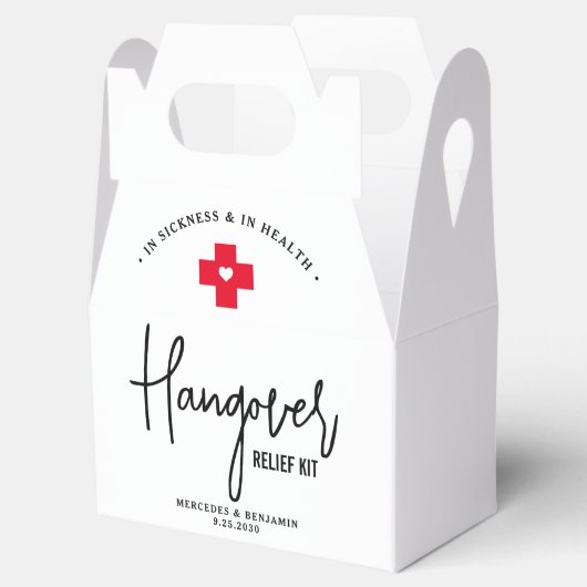 Hangover Relief Kit Personalized Wedding Bedankdoosjes (Geopend)
