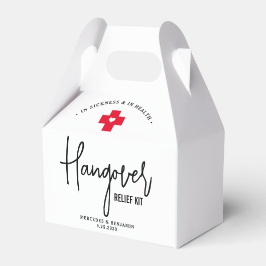 Hangover Relief Kit Personalized Wedding Bedankdoosjes (Voorkant Zijde)