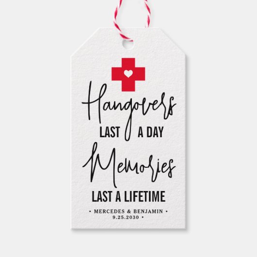 Hangover Relief Kit Personalized Wedding Favor Cadeaulabel (Voorkant)