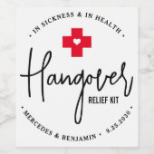 Hangover Relief Kit Personalized Wedding Favor Wijn Etiket (Enkel label)