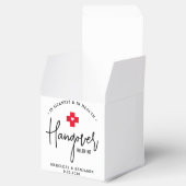 Hangover Relief Kit Personalized Wedding Square Bedankdoosjes (Geopend)