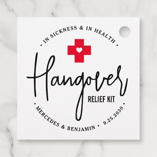 Hangover Relief Kit Persoonlijke bruiloft Bedankjes Labels (Achterkant)