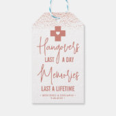 Hangover Relief Kit Roos Gold Modern Weddenschap Cadeaulabel (Achterkant)