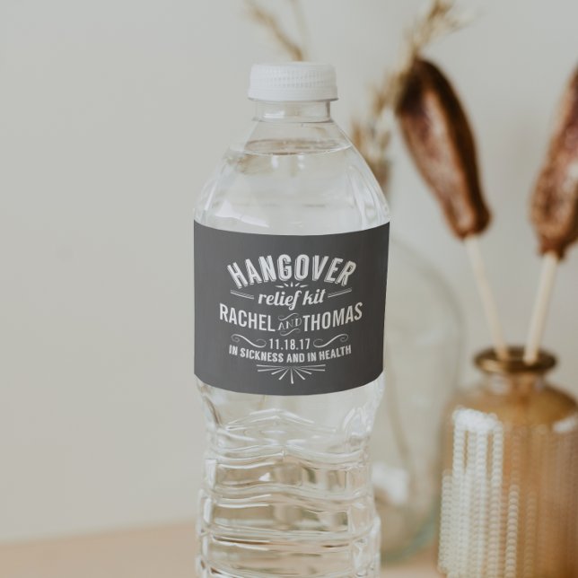 Hangover Relief Kit Wedding Waterfles Etiket
