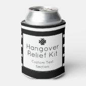Hangover Relief Kit Zwart-wit Drink Blikjeskoeler (Blikje Voorkant)