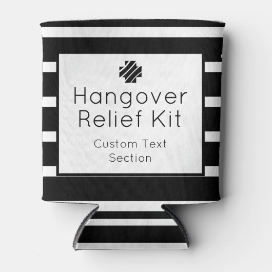 Hangover Relief Kit Zwart-wit Drink Blikjeskoeler (Voorkant)