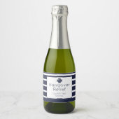 Hangover Relief Navy and White Sparkling Wijnetiket (Voorkant)