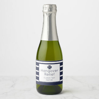 Hangover Relief Navy and White Sparkling Wijnetiket
