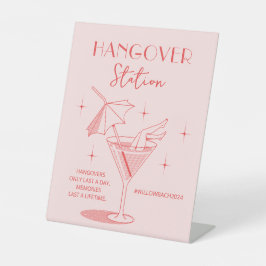 Hangover Station Bachelorette Weekendteken Reclamebord Met Voetstuk
