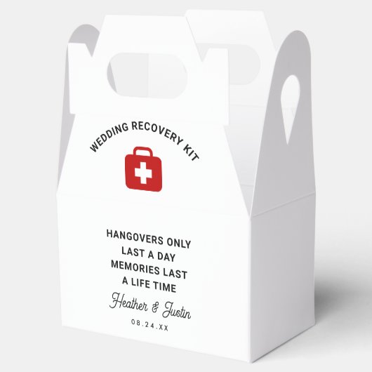 Hangovers Alleen Last Å Day Wedding Hangover Kit Bedankdoosjes (Geopend)