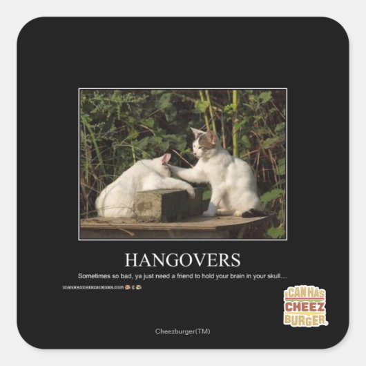 Hangovers Vierkante Sticker (Voorkant)