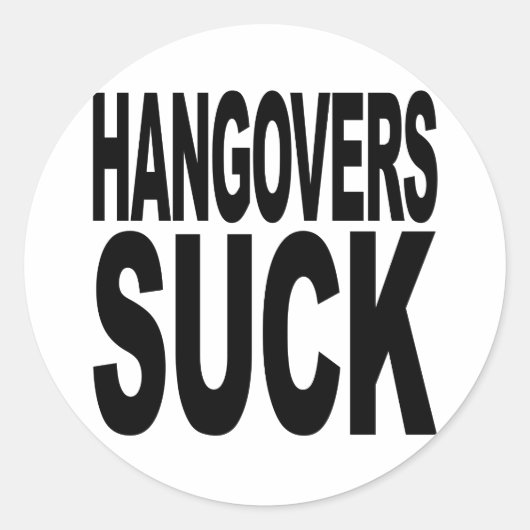 Hangovers zuigen ronde sticker (Voorkant)