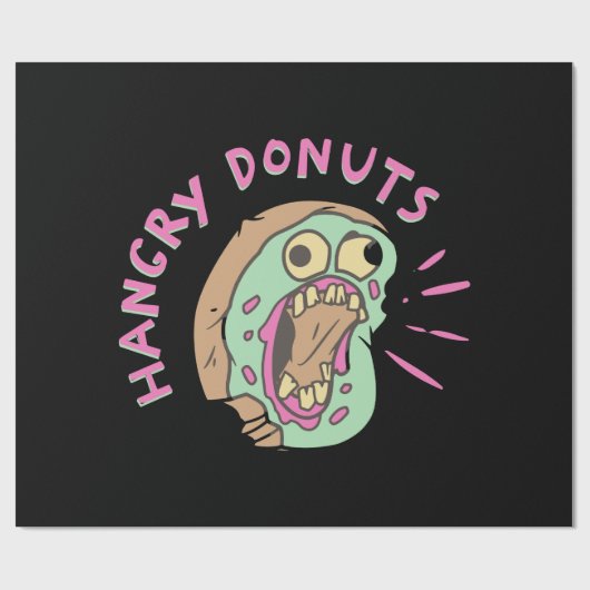 Hangry Donut Mascot Cadeaupapier (Vlak)