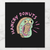 Hangry Donut Mascot Wijn Etiket (Enkel label)