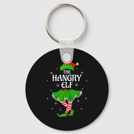 Hangry Elf Christmas Family Girls Women Elf Squad  Sleutelhanger (Voorkant)
