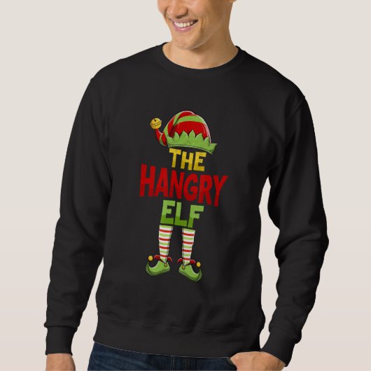 Hangry ELF Family Matching Group Christmas Pajamas Trui (Voorkant)