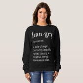 Hangry Food Anger Hungry Sarcastic Wordplay Typogr Trui (Voorkant volledig)