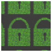 Hangslot Computer Code - Groen op Zwart Stof (Close Up)
