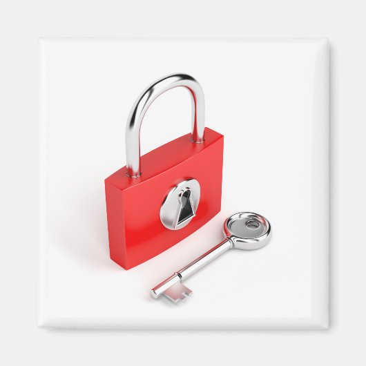 Hangslot en sleutel magneet (Voorkant)