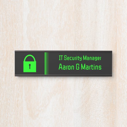 Hangslot IT Security Tech Theme: aangepaste logo-o Deurbordje (Voorkant)