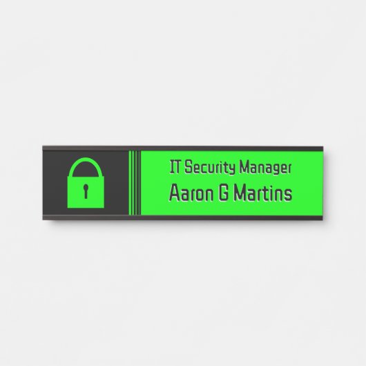 Hangslot IT Security Tech Theme: aangepaste logo-o Deurbordje (Voorkant)