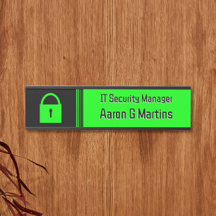 Hangslot IT Security Tech Theme: aangepaste logo-o Deurbordje