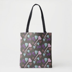 Hangslot met harten in watercolor tote bag