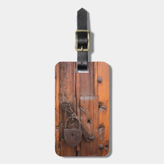 Hangslot op houten deur bagagelabel (Voorkant verticaal)