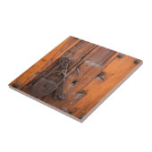 Hangslot op houten deur tegeltje (Zijkant)