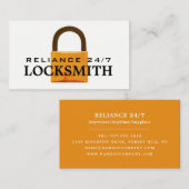 hangslot, slotenmaker Visitekaartje (Voorkant / Achterkant)