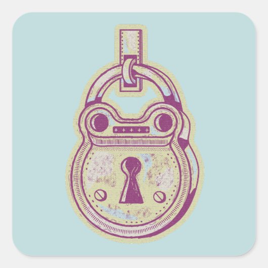 hangslot vierkante sticker (Voorkant)