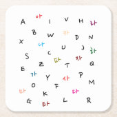 Hangul en alfabet papier Onderzetter (Voorkant)