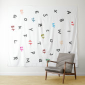 Hangul en het alfabet tapijt wandkleed (In Situ (horizontaal))