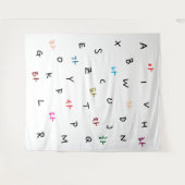 Hangul en het alfabet tapijt wandkleed (Voorkant (horizontaal))