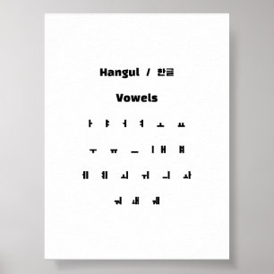 Hangul klinkers / 한글 모음 poster
