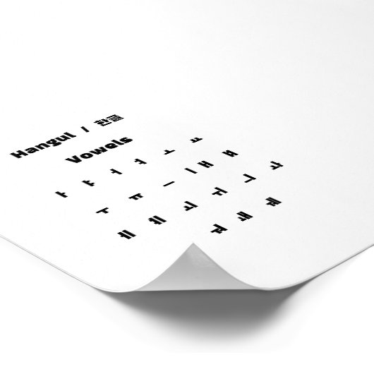 Hangul klinkers / 한글 모음 poster (Hoek)