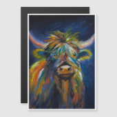 Hangus Highland koe Magnetische Uitnodiging (Voorkant / Achterkant)