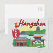 Hangzhou, China Famous City Briefkaart (Voorkant / Achterkant)