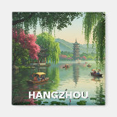 Hangzhou West Lake China Reizen Magneet (Voorkant)