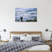 Hani-meisje met mand met rijstterras, canvas afdruk (Insitu (Slaapkamer))