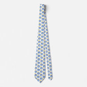 Hanikkah David speelt in de blauwe en gele Waterve Stropdas (Voorkant)