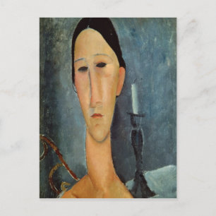 Hanka Zborowska met een Candlestick, 1919 Briefkaart